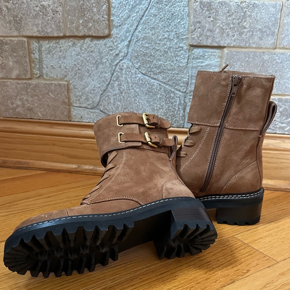 See by Chloe Mallory Suede Combat Boots - Picture 12 of 13